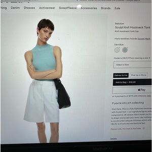 Aritzia Babaton sculpt knit mockneck tank - green